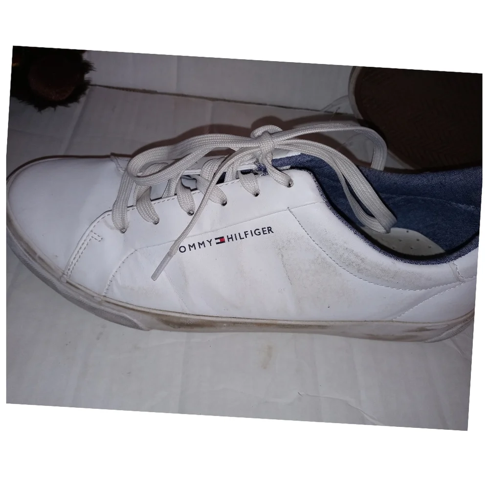 Tommy Hilfiger Men's Ref Low-Top White Sneakers Size 12●